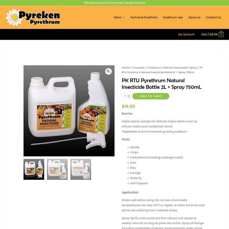 Pyreken Pyrethrum Website Product Page