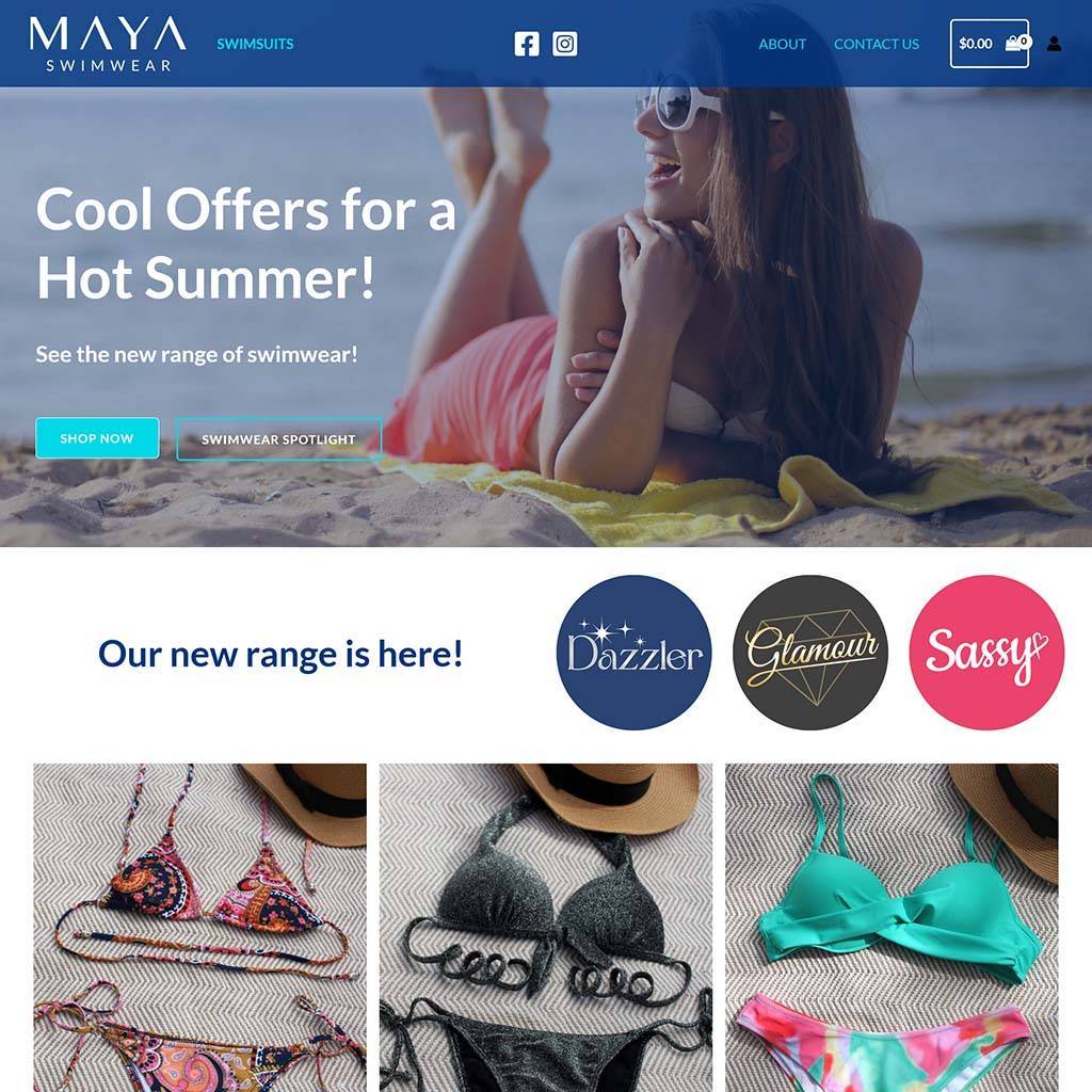 MAYA Swimwear Website
